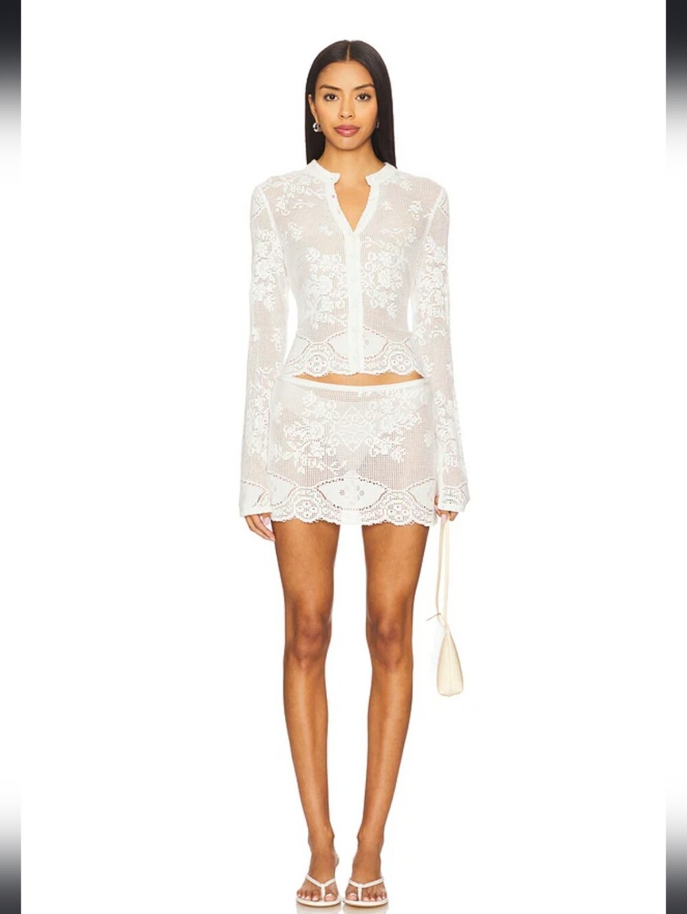 Belinda Top in White Lace - Picture 3 of 4